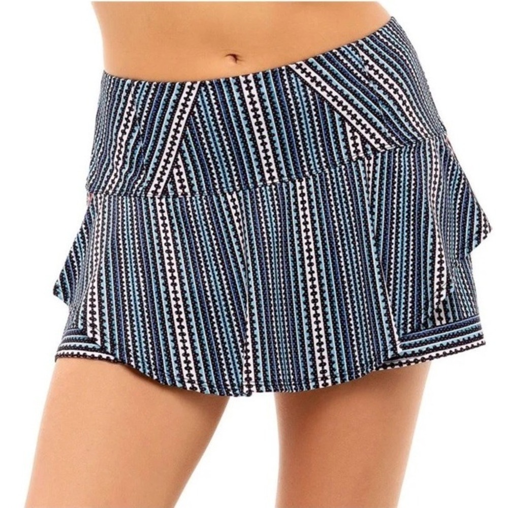 Lucky in Love Stamp It Plaid 13" Athletic Skort -L (12) Tennis Golf Pickleball